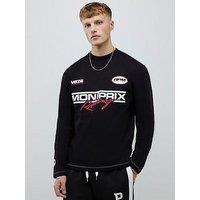 River Island Montprix Racing Long Sleeve T-Shirt - Black