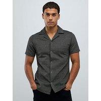 River Island Muscle Pupstooth Ring Snap Shirt - Brown