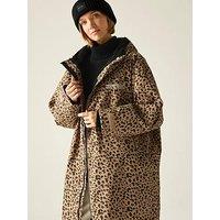 Regatta Womens Waterproof Leopard Printed Robe - Brown