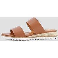 The Very Collection Comfort Double Strap Wedge Sandal - Brown