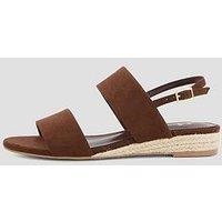 The Very Collection Low Strappy Wedge Sandal - Brown