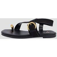 The Very Collection Flat Sandal With Toe Ring - Black
