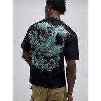 River Island Double Phoenix T-Shirt - Black