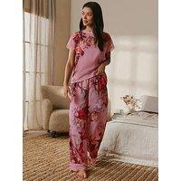 B By Ted Baker Glam Jersey Satin Mis Pyjama Set - Beige