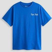 The Very Collection Boys Amalfi Coat Slogan T-Shirt - Blue