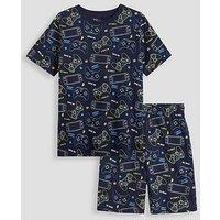 The Very Collection Boys Graphic Shortie Pyjama Set - Navy