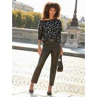 Sosandar Animal Print Fluffy Jumper - Print