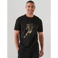 Armani Exchange Armani Exchange Cny Gold Horse Print T-Shirt - Black