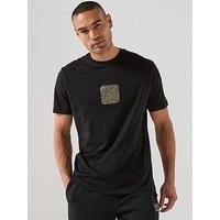 Armani Exchange Armani Exchange Black/Gold Pixel Logo T-Shirt - Black