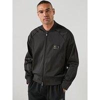 Armani Exchange Logo Blouson Jacket - Black/Gold
