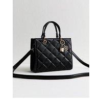 New Look Diana Quilted Mini Tote - Black