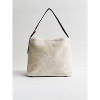 New Look Shelby Super Soft Borg Hobo - Cream