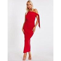 Quiz Red Asymmetric Midaxi Dress