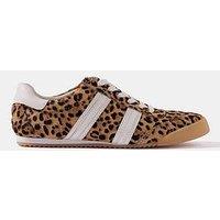 Mint Velvet Nelle Leopard Print Trainer - Brown