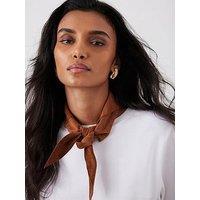 Mint Velvet Suede Mini Triangle Neck Scarf - Tan