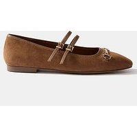 Mint Velvet Alix Double Strap Flats - Brown