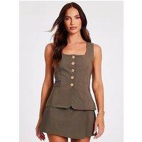 Quiz Khaki Asymmetric Wrap Skort