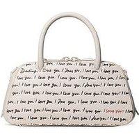 Kate Spade New York Grace I Love You Script Embossed Leather Mini Bag - Cream