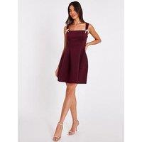 Quiz Dark Red A-Line Mini Dress