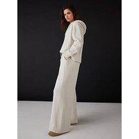 Mint Velvet Cream Knit Mix Joggers - Cream