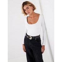 Mint Velvet Scoop Neck Layering Top - White