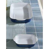 Denby Imperial Blue Small & Large Rectangular Oven Dish Set