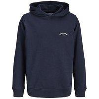 Jack & Jones Junior Boys College Logo Hoodie - Navy