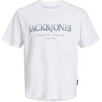 Jack & Jones Junior Boys Devin Daytona Printed Short Sleeve T-Shirt - White