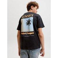 Jack & Jones Junior Boys City Photo Back Print Short Sleeve T-Shirt - Black