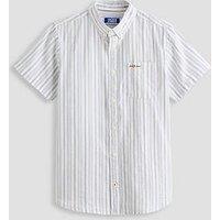 Jack & Jones Junior Boys Devin Stripe Short Sleeve Shirt - Khaki