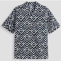 Jack & Jones Junior Boys Milo Seersucker Short Sleeve Shirt - Sky Captain