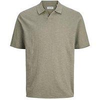 Jack & Jones Junior Boys Short Sleeve Kane Split Neck Polo - Khaki