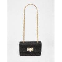 Quiz Black Diamante Crossbody Bag