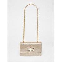 Quiz Gold Diamante Crossbody Bag
