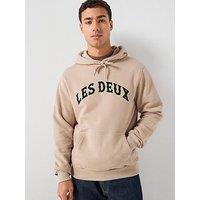 Les Deux Brady Western Arch Logo Overhead Hoodie - Beige