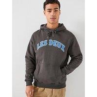 Les Deux Brady Western Arch Logo Overhead Hoodie - Navy