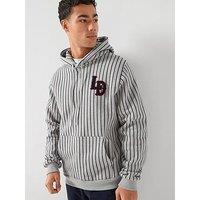 Les Deux Brady Ld Patch Pinstripe Overhead Hoodie - Grey