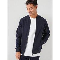 Les Deux Sterling Piped Basketball Tracksuit Top - Navy
