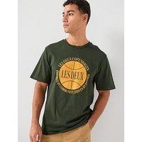 Les Deux Ben Basketball Logo Regular Fit T-Shirt - Green