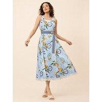 Emily Lovelock Aubrey Print Dress - White