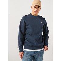 Double A By Wood Wood Tye Coin Logo Crew Sweatshirt - Navy