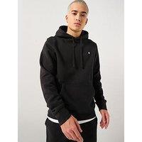 Double A By Wood Wood Ash Coin Logo Overhead Hoodie - Black