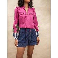 Emily Lovelock Nova Broderie Anglaise Shorts - Blue