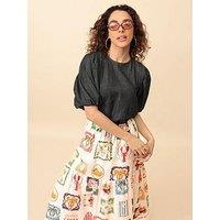 Emily Lovelock Greta Print Skirt - White