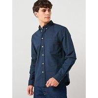 Wood Wood Double A By Adam Long Sleeve Cotton Shirt - Blue