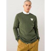 Double A By Wood Wood Tay Aa Lambswool Knitted Jumper - Dark Green