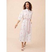 Emily Lovelock Zora Embroidered Dress - White