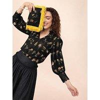 Emily Lovelock Hailey Embroidered Blouse - Black