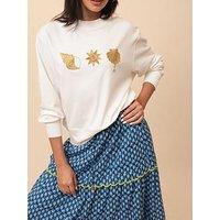 Emily Lovelock Gigi Embroidered Sweatshirt - White