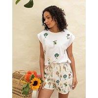 Emily Lovelock Maisie Embroidered Vest - White